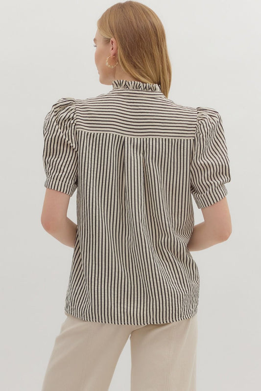 Nina Embroidered Stripe Top
