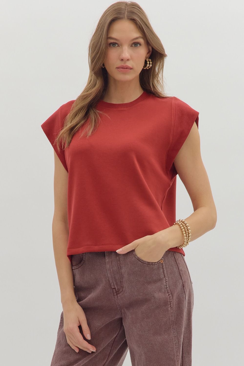 Veda Cap Sleeve Pullover Top