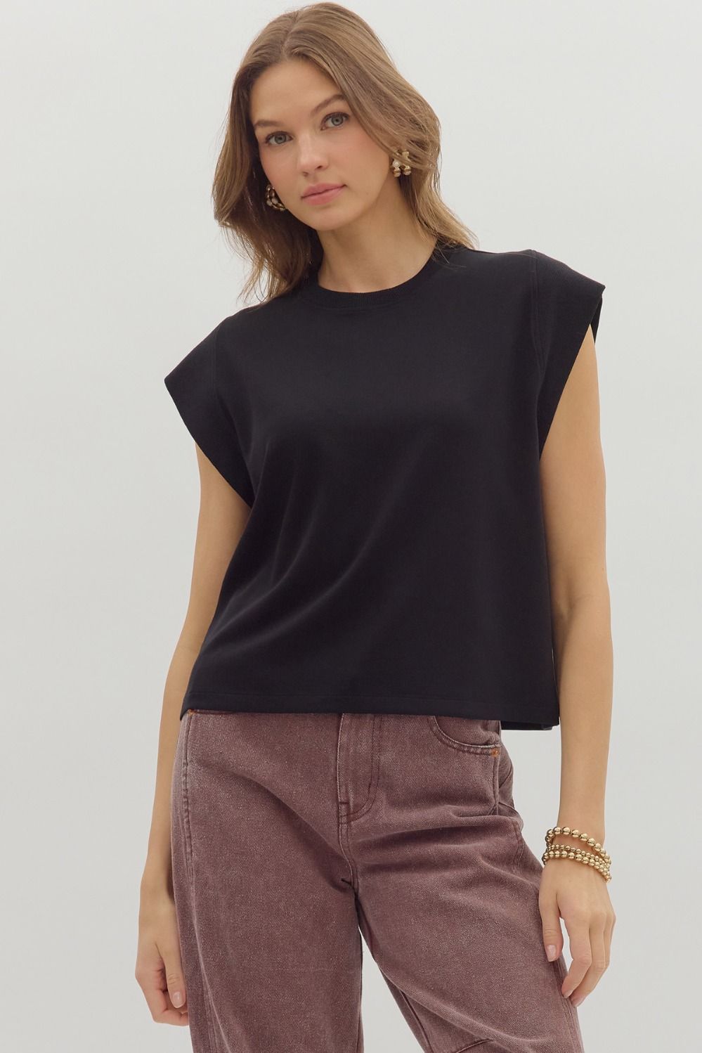 Veda Cap Sleeve Pullover Top