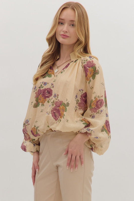 The Esmé Floral Shirred Blouse