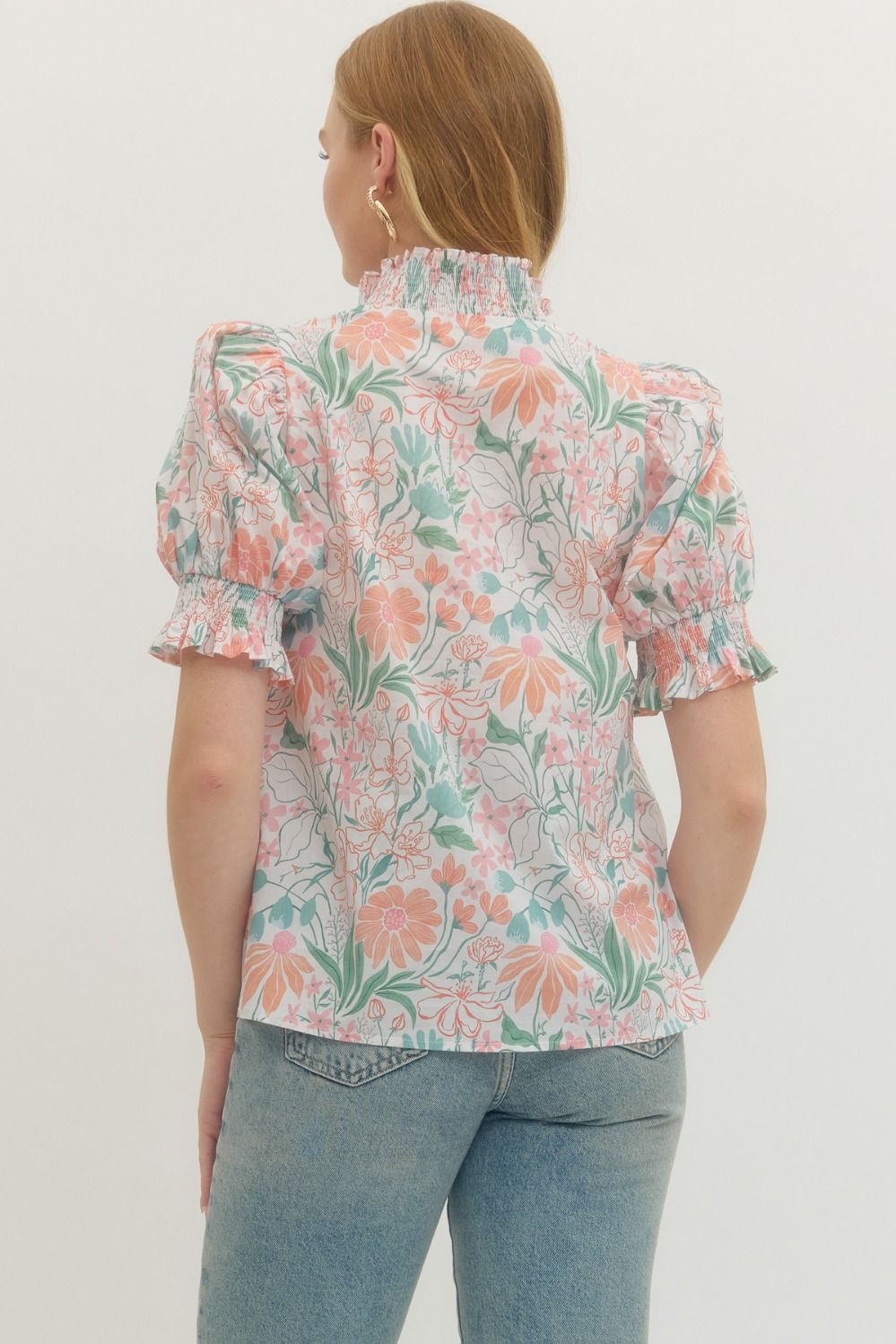 Daphne Floral Puff Top