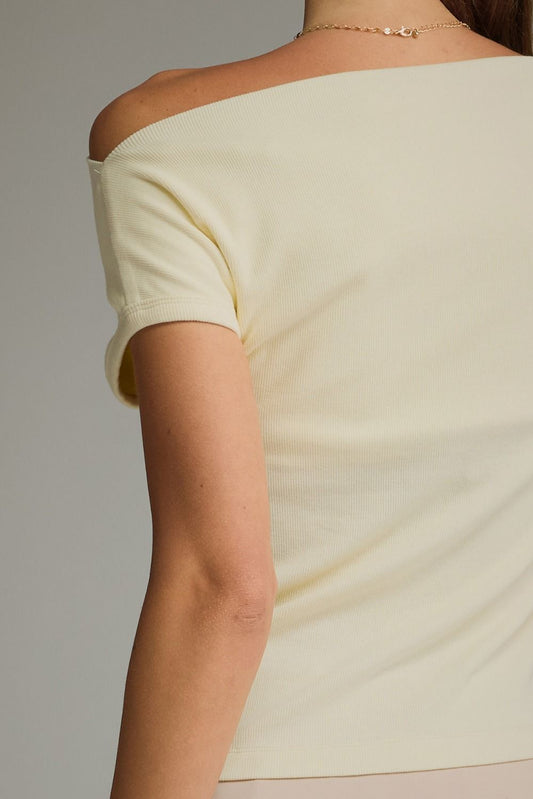 Avery Folded Off-Shoulder Knit Top