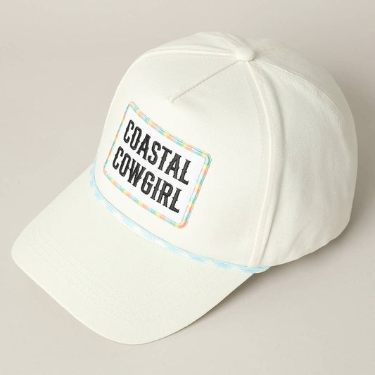 Coastal Cowgirl Embroidery Patch Trucker Hat
