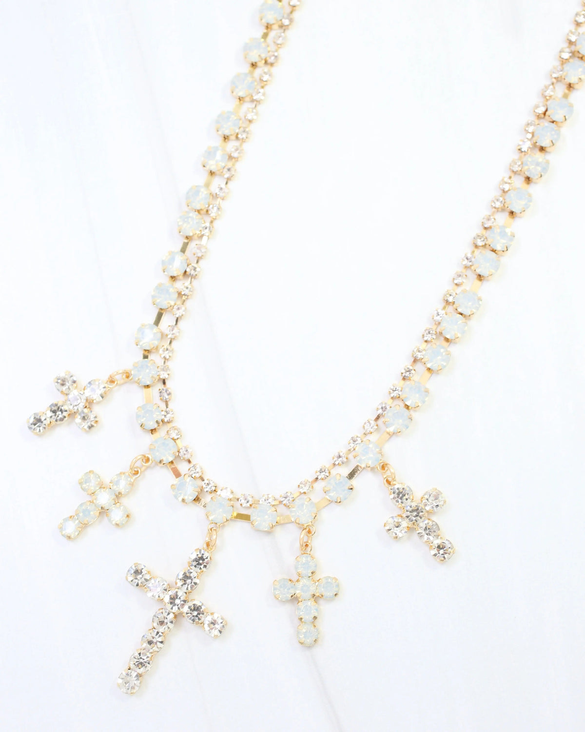 Rhinestone Multi Cross Necklace