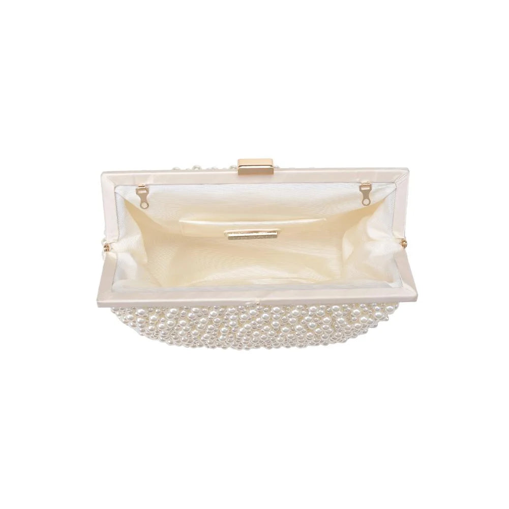 Make every entrance sparkle with this glamorous beaded evening clutch, featuring elegant gold-tone hardware, a detachable chain strap, and a polished top-clasp closure.
