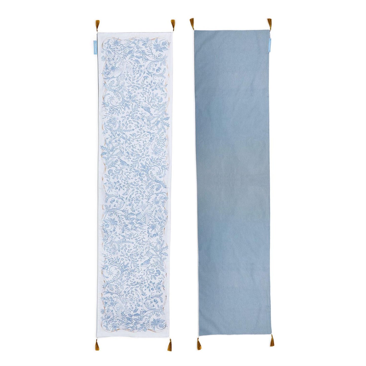 double sided table runner with gold tassels