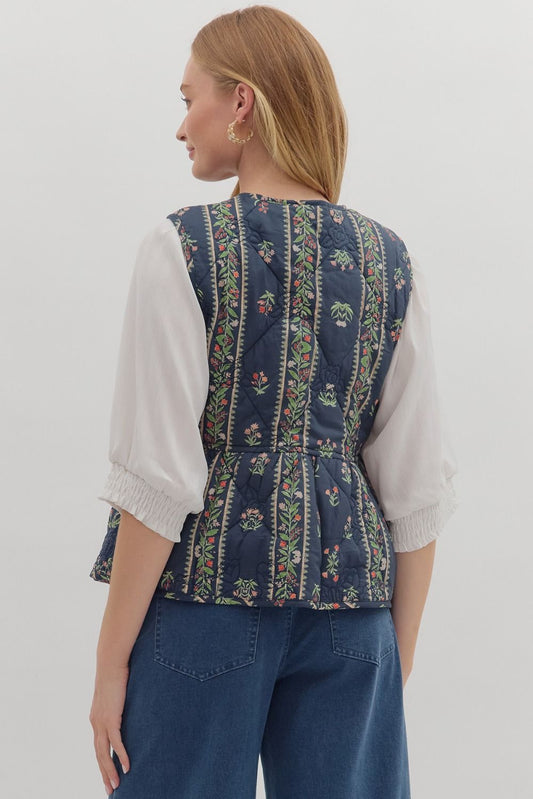 Botanical Peplum Vest