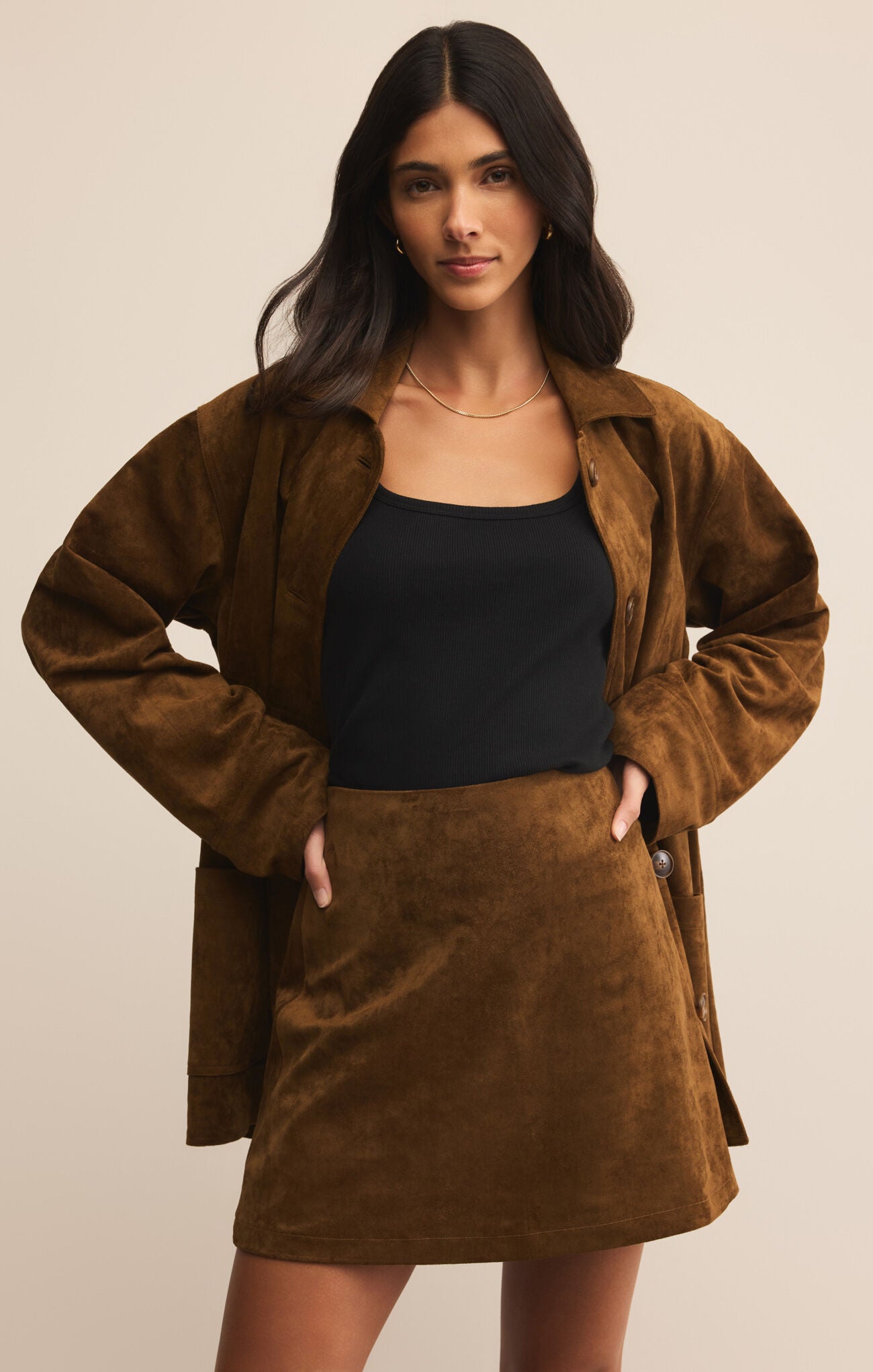 Z Supply Ciera Suede Mini Skirt