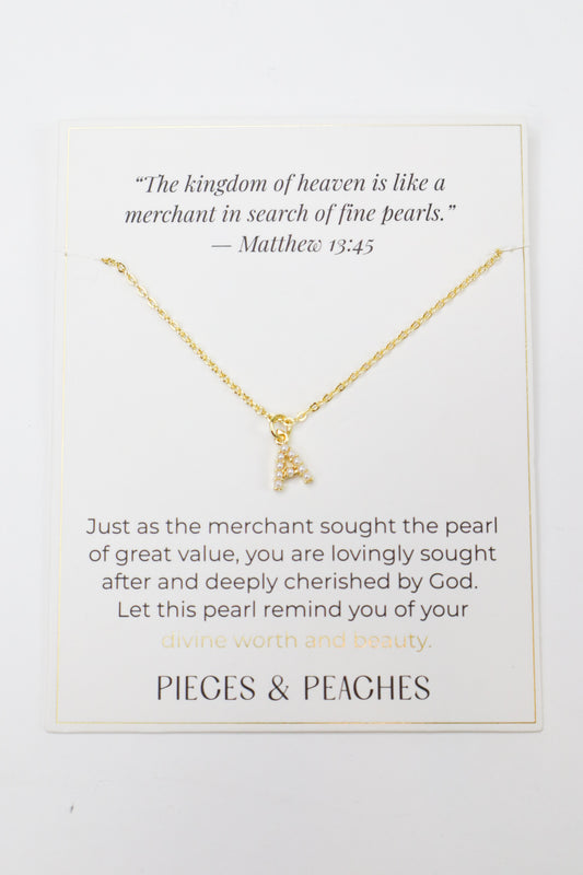 Pearl Initial Necklace