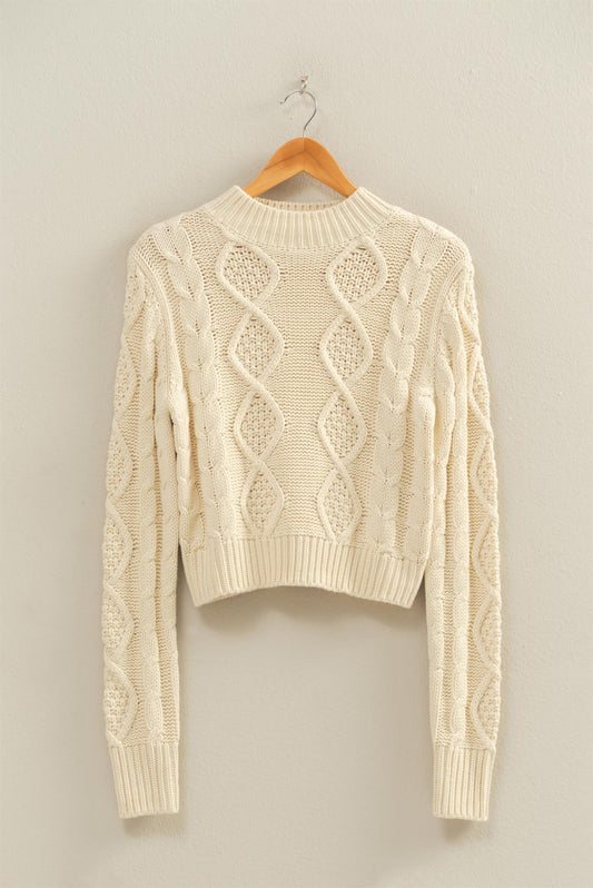 Christy Neck Cable-Knit Sweater