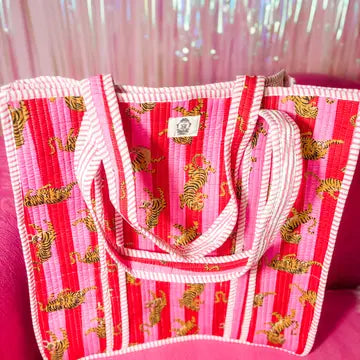 Tiger Lily Quilted Tote