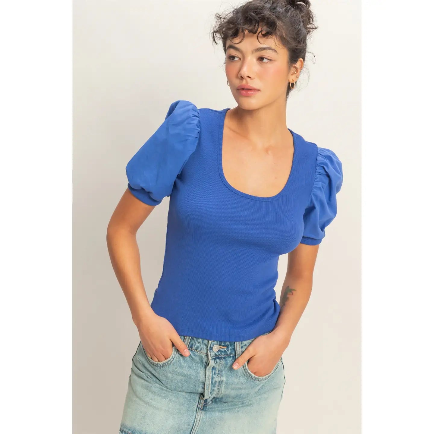 Sculpted Muse Puff Sleeve Tee