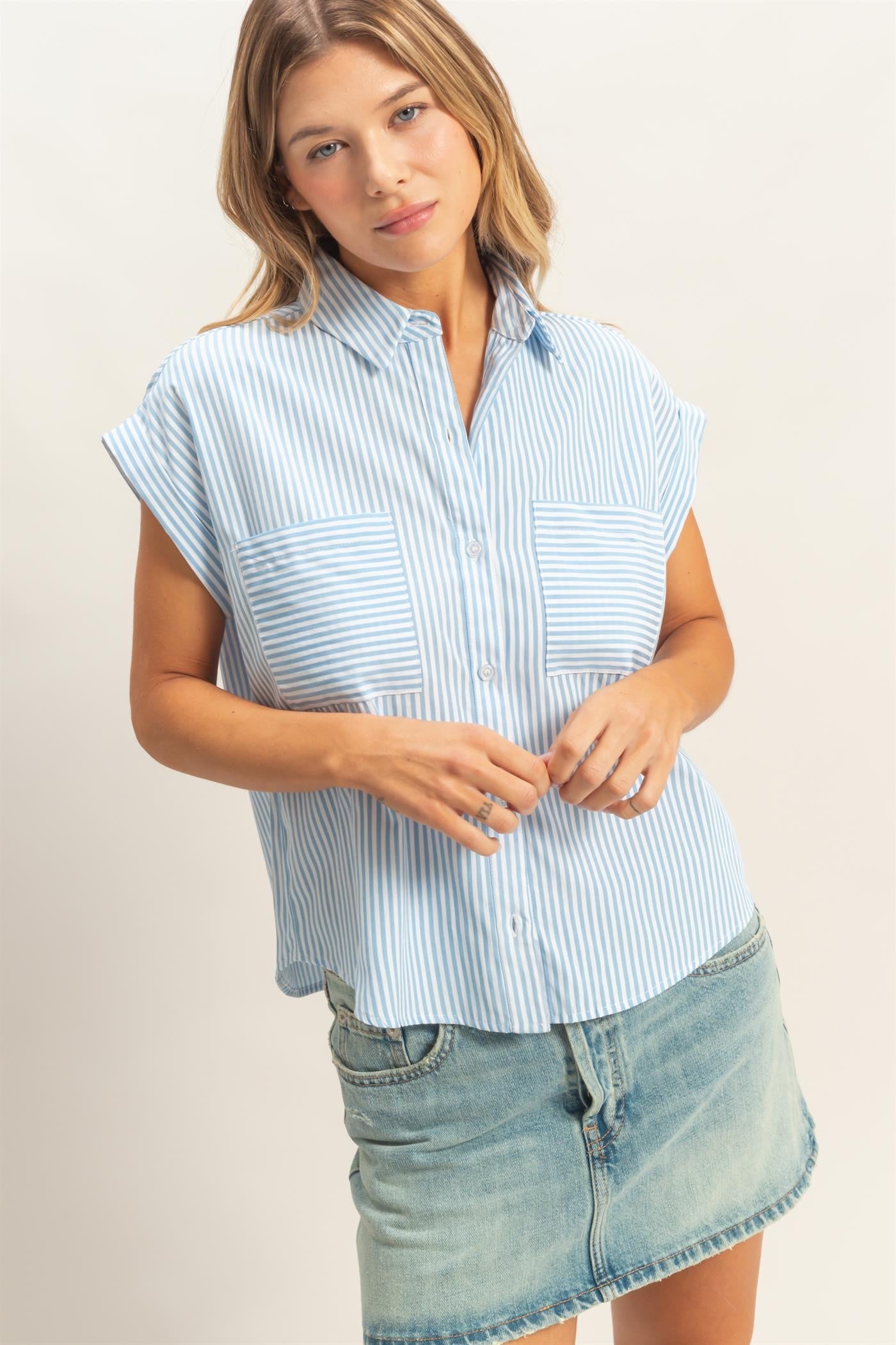 Melissa Button-up Striped Shirt