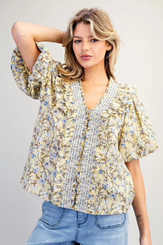 Sabrina Ruffle Floral Blouse