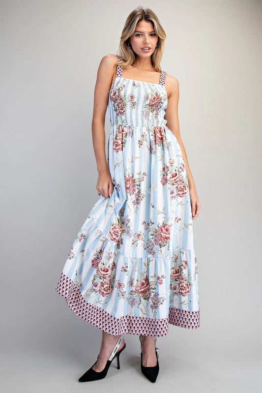 The Natalie Floral Stripe Maxi Dress
