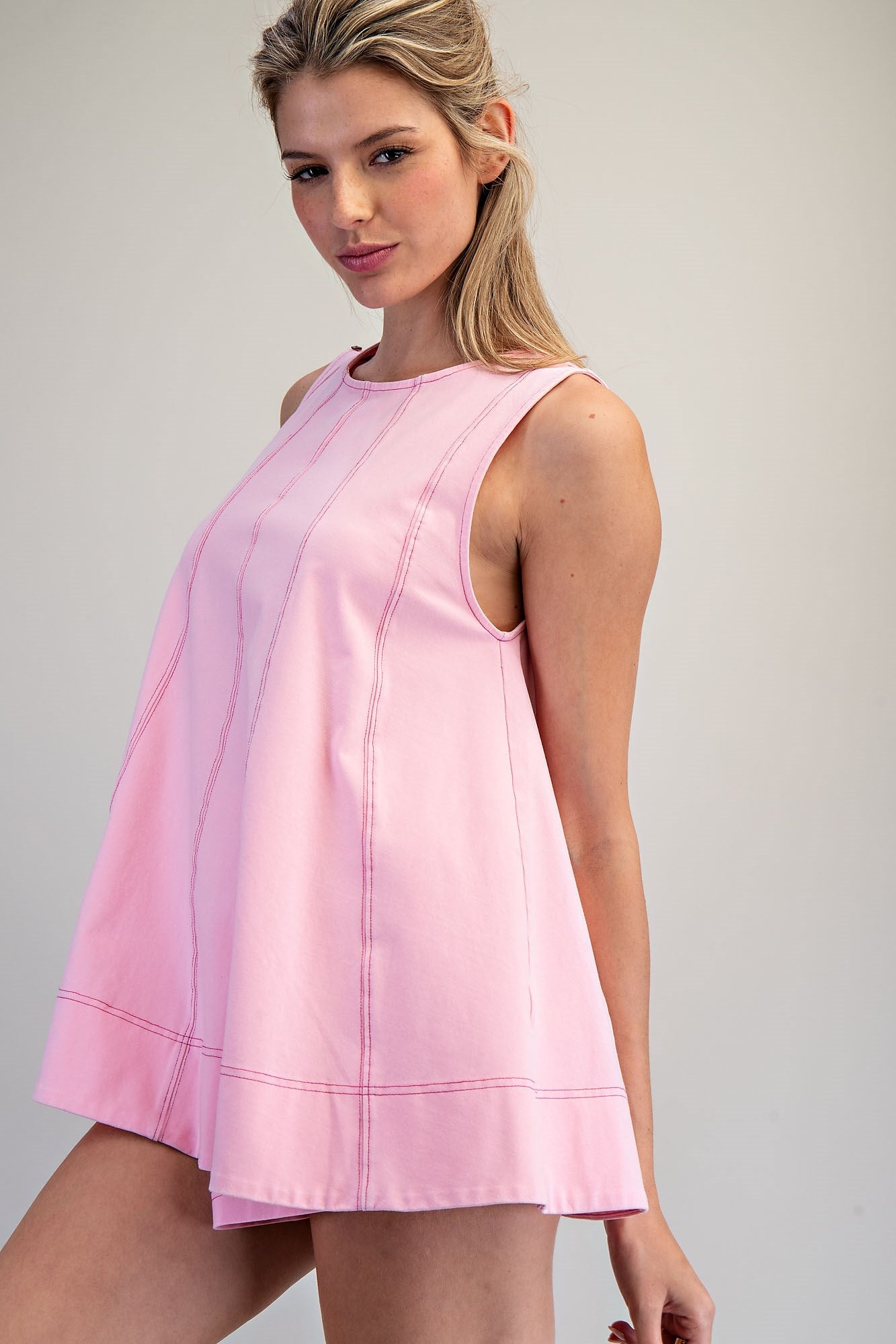 Sleeveless Pink Swingtop