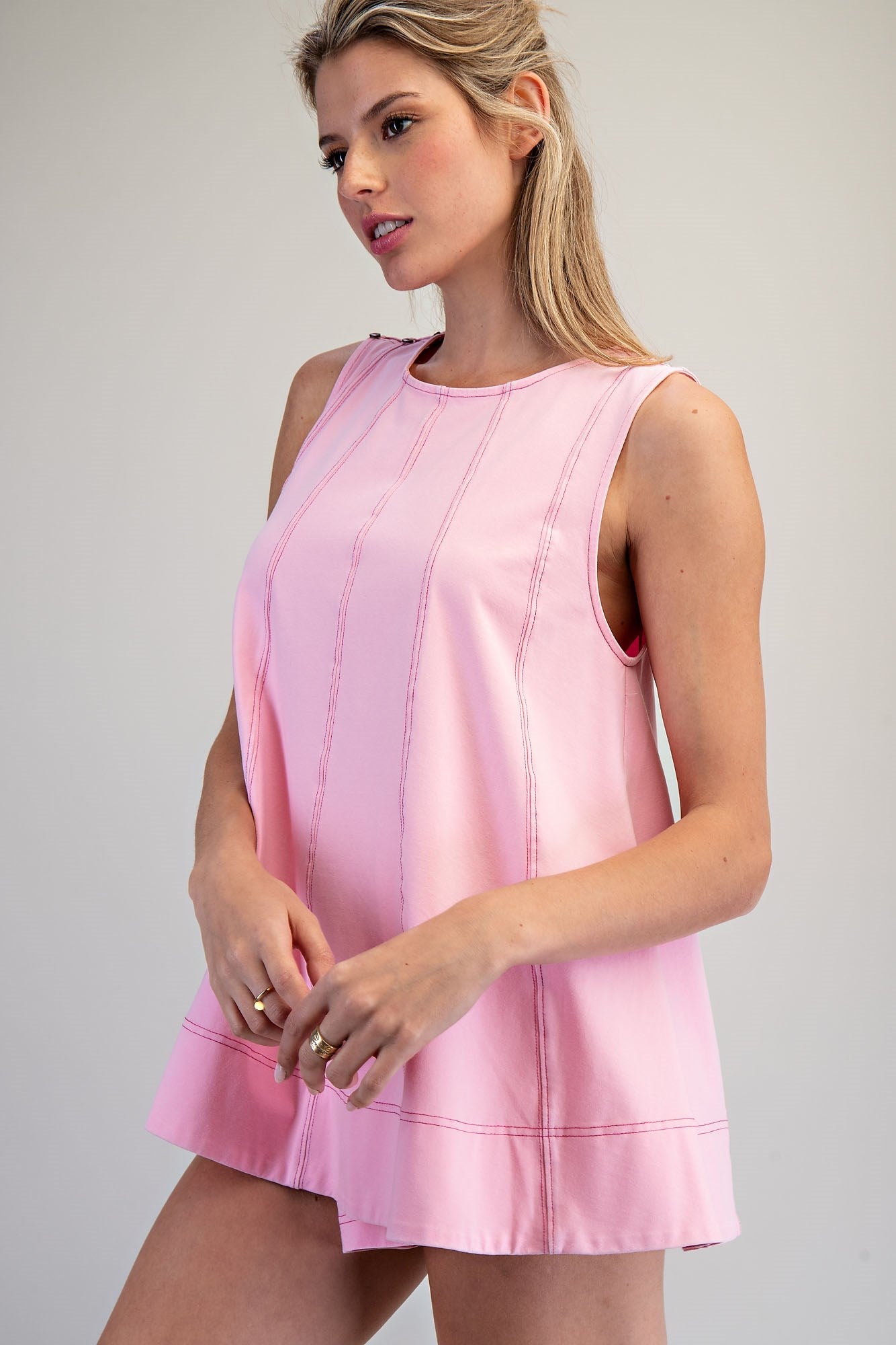 Sleeveless Pink Swingtop