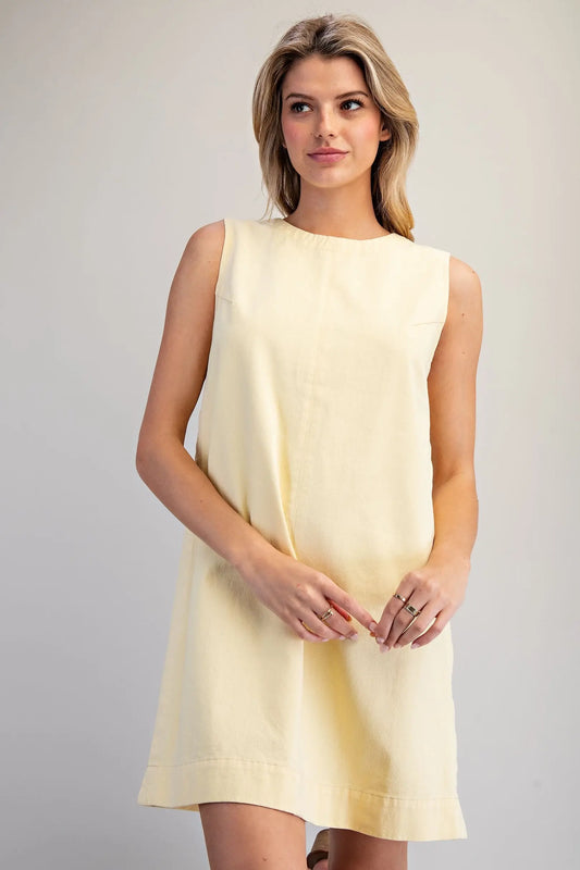 Sleeveless Back Zip Mini Shift Dress