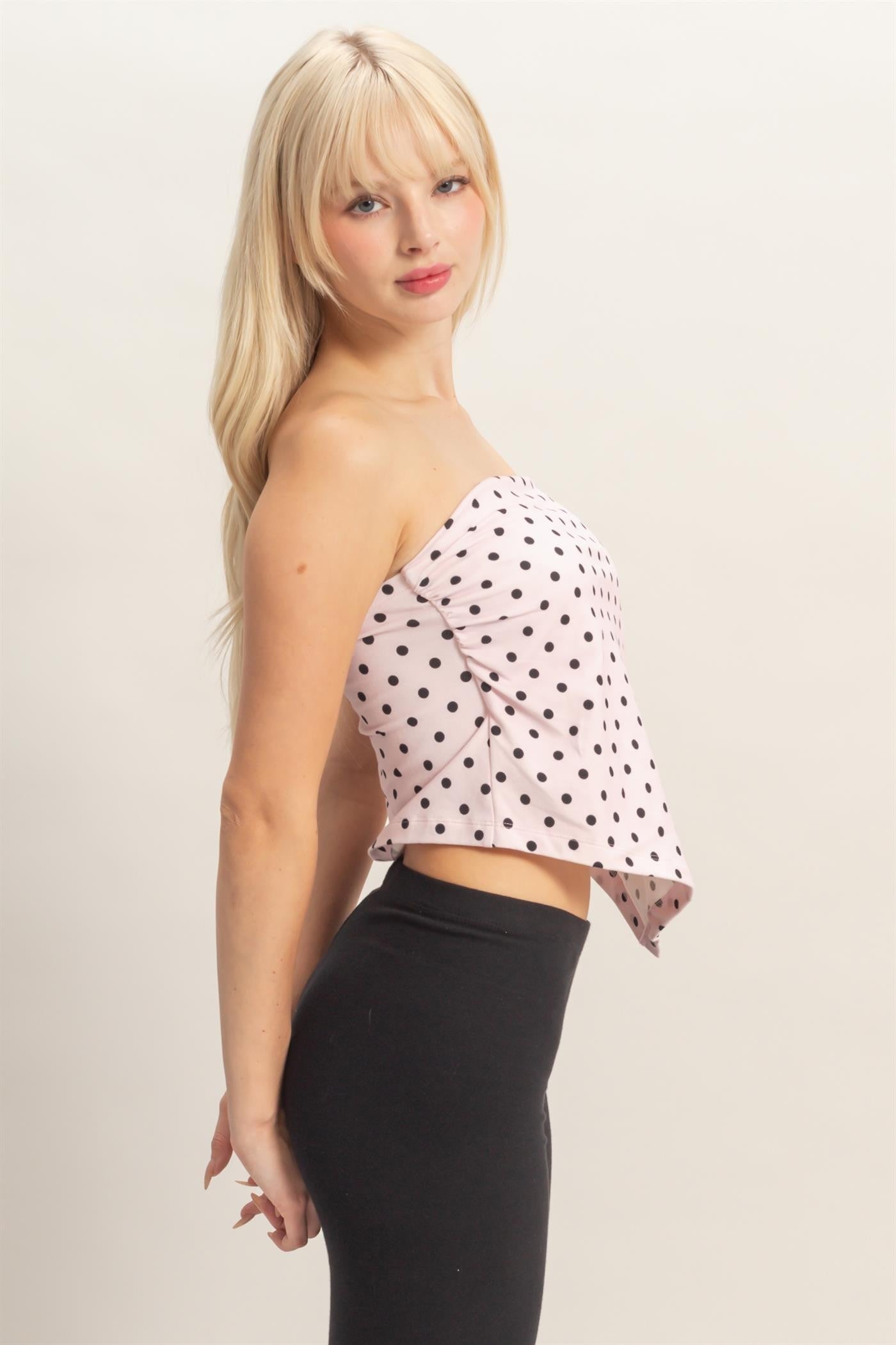 polka dot handkerchief tube top