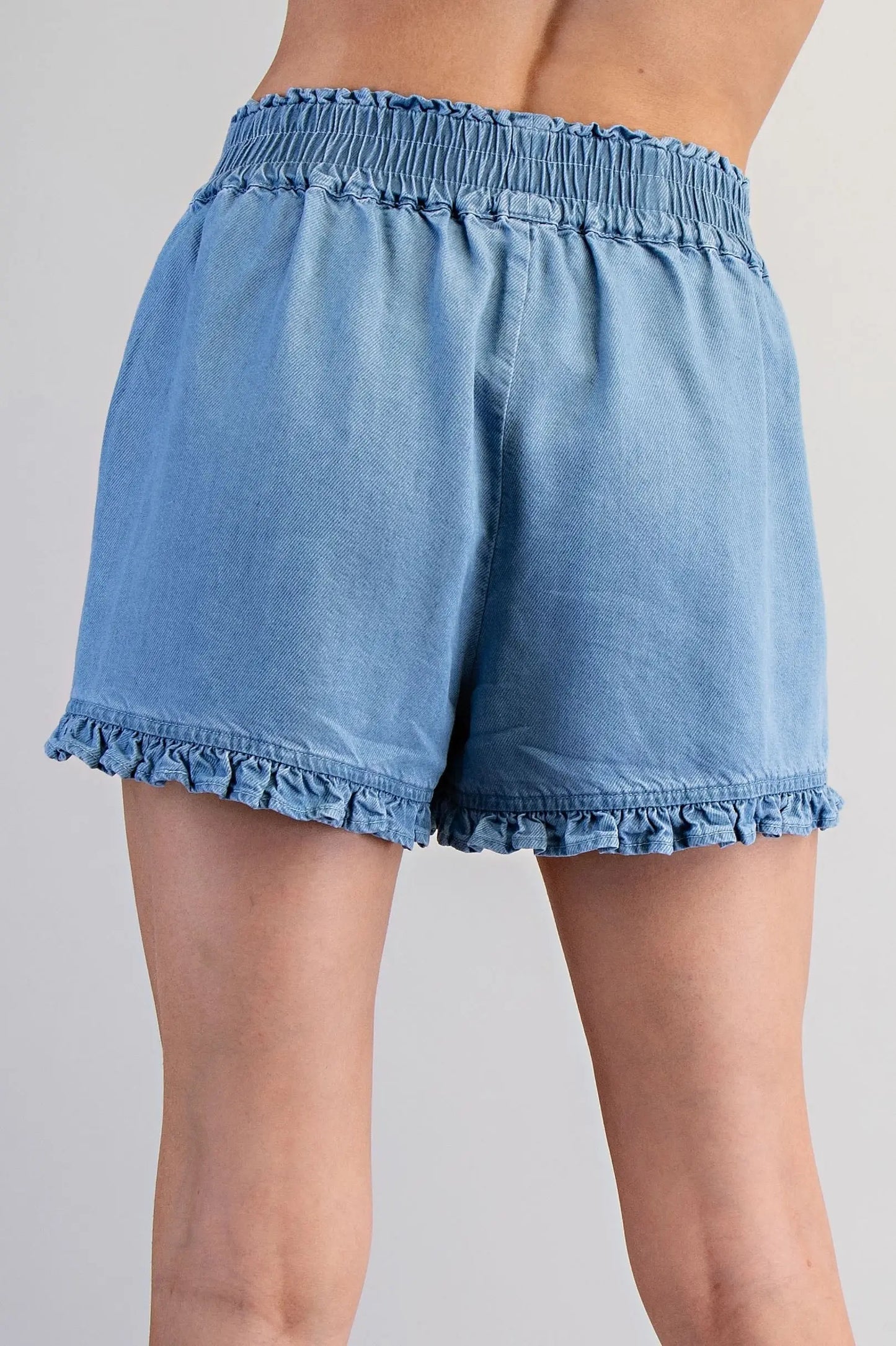 Willow Ruffled Hem Tencel Shorts