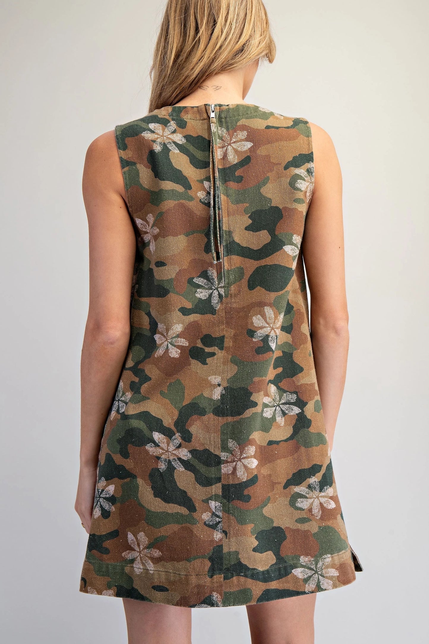 The Brittany Camo Floral Mini Dress