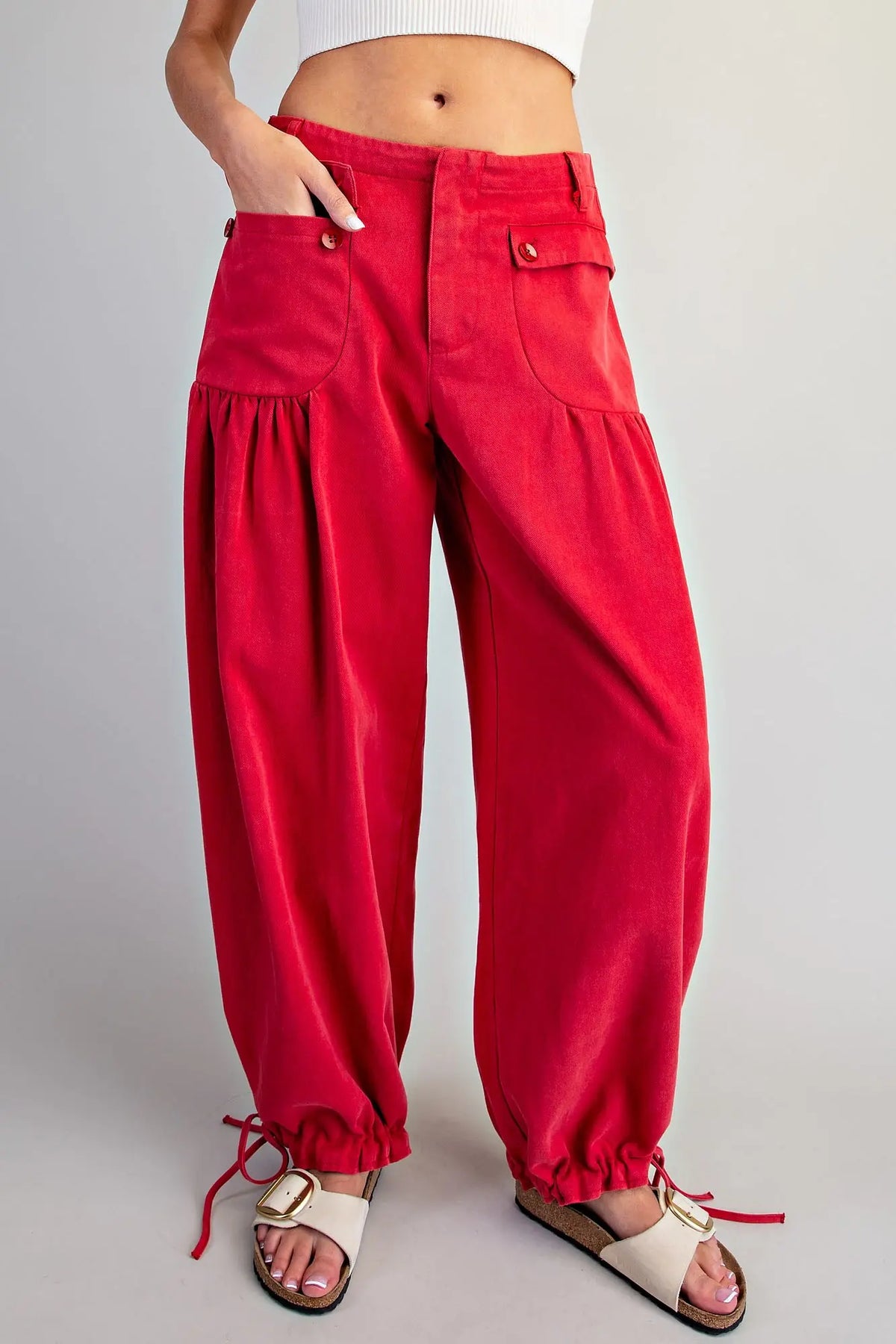 Dora Mineral Washed Tie Cuff Pants