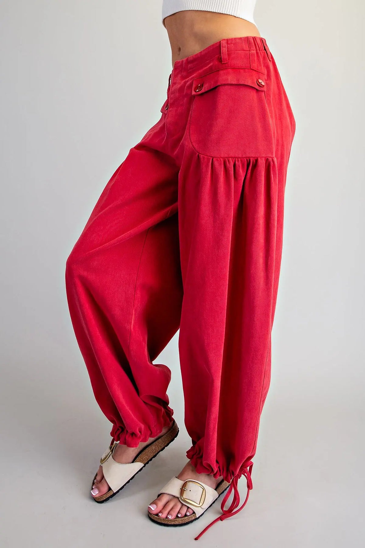 Dora Mineral Washed Tie Cuff Pants