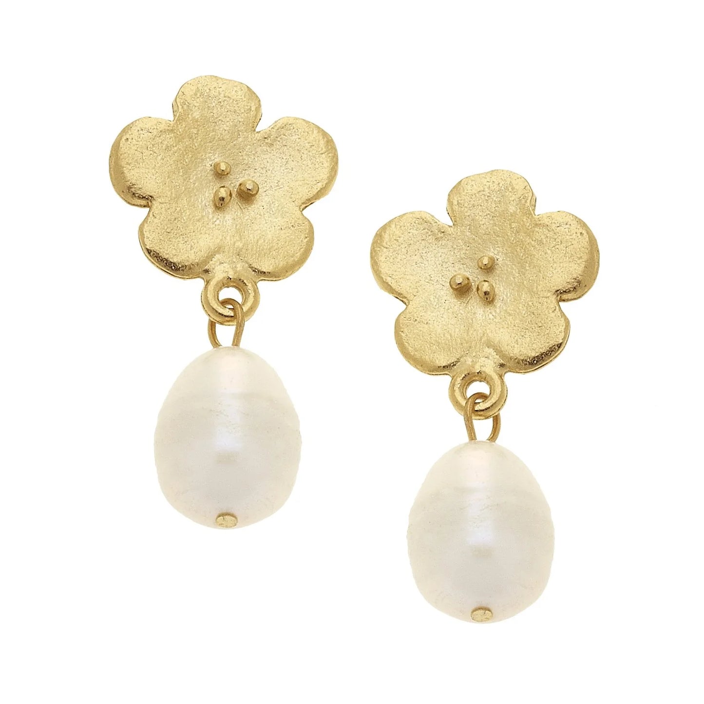 Poppy Pearl Drop Studs