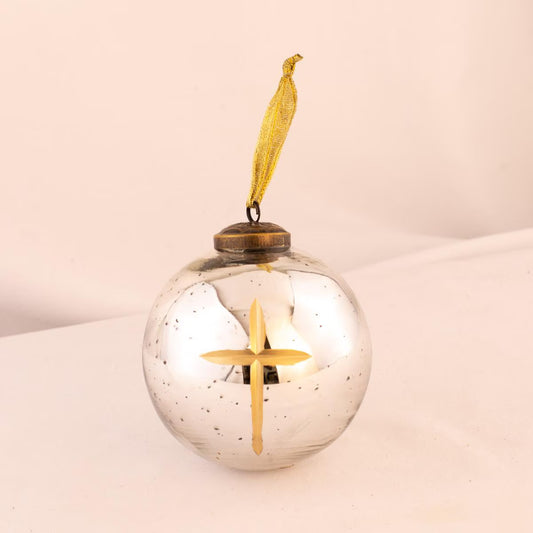 Our Cruix Glass Ornament will add a touch of elegance and old world feel to your tree!
