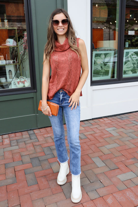Rust Sleeveless Sweater