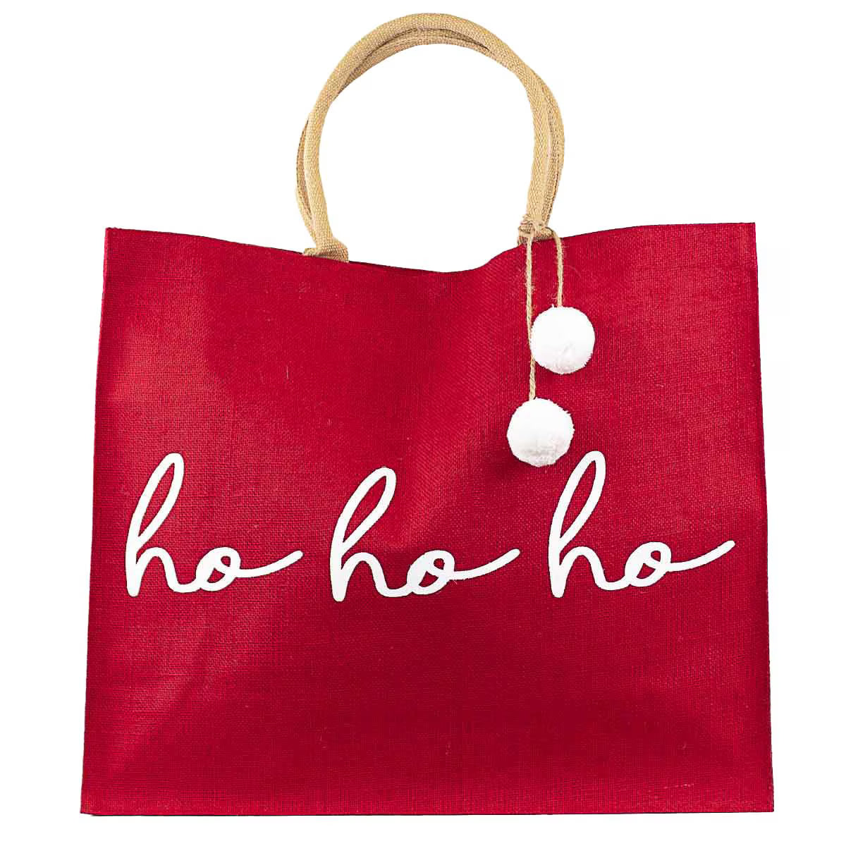 Spread holiday cheer and replace your average gift bag with a reusable gift tote made of woven jute.