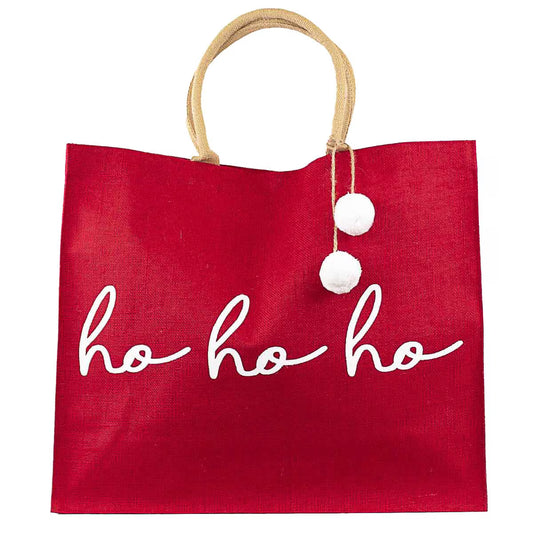 Spread holiday cheer and replace your average gift bag with a reusable gift tote made of woven jute.
