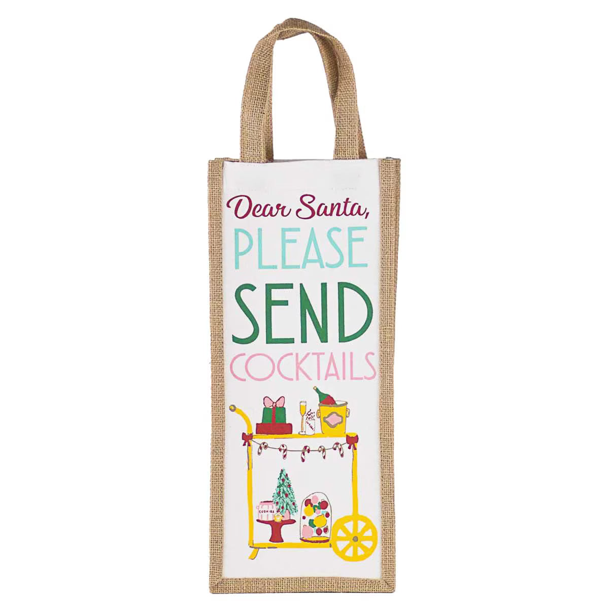 Santa Send Cocktails Wine Bag