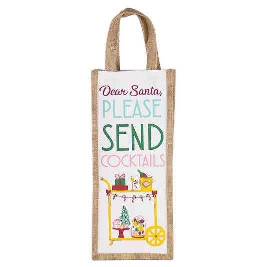 Santa Send Cocktails Wine Bag