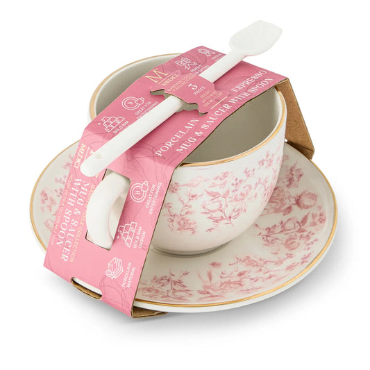 Pink Toile Espresso Set