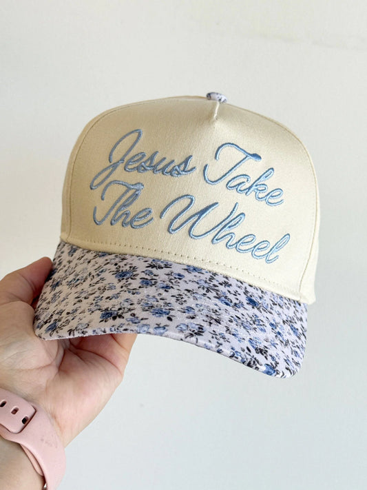 Jesus Take the Wheel Embroidered Two-Tone Hat