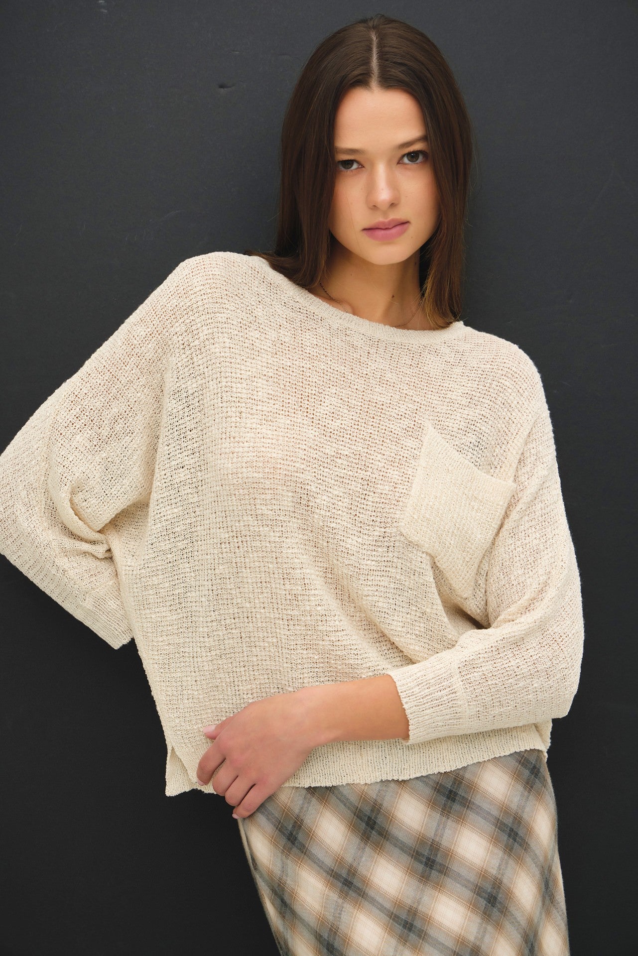 Sharla Ribbed Hem Pullover