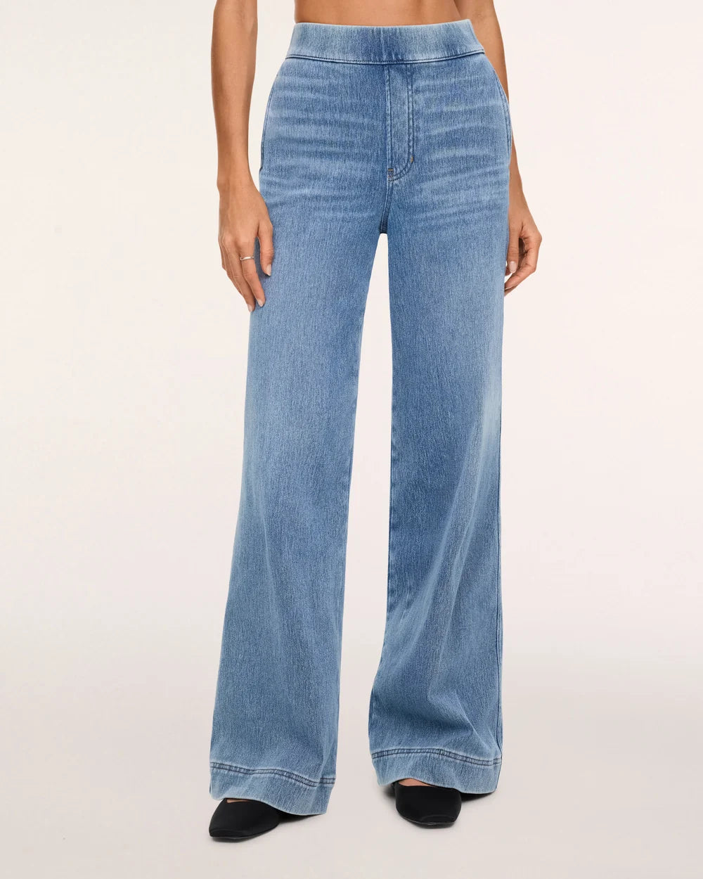 Denim-ish Wide Leg Pants