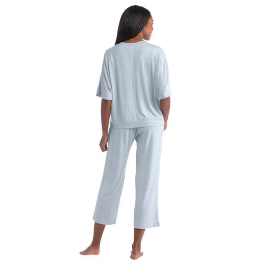 Dream Relaxed V-Neck w/ Capri Lounge Set - Surf