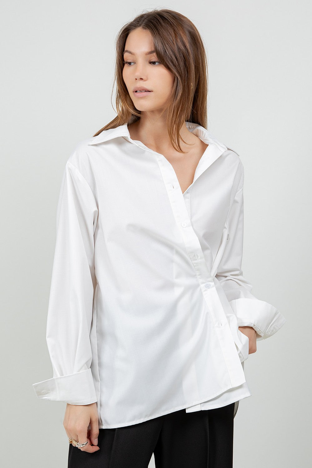 poplin shirt with back placket detail