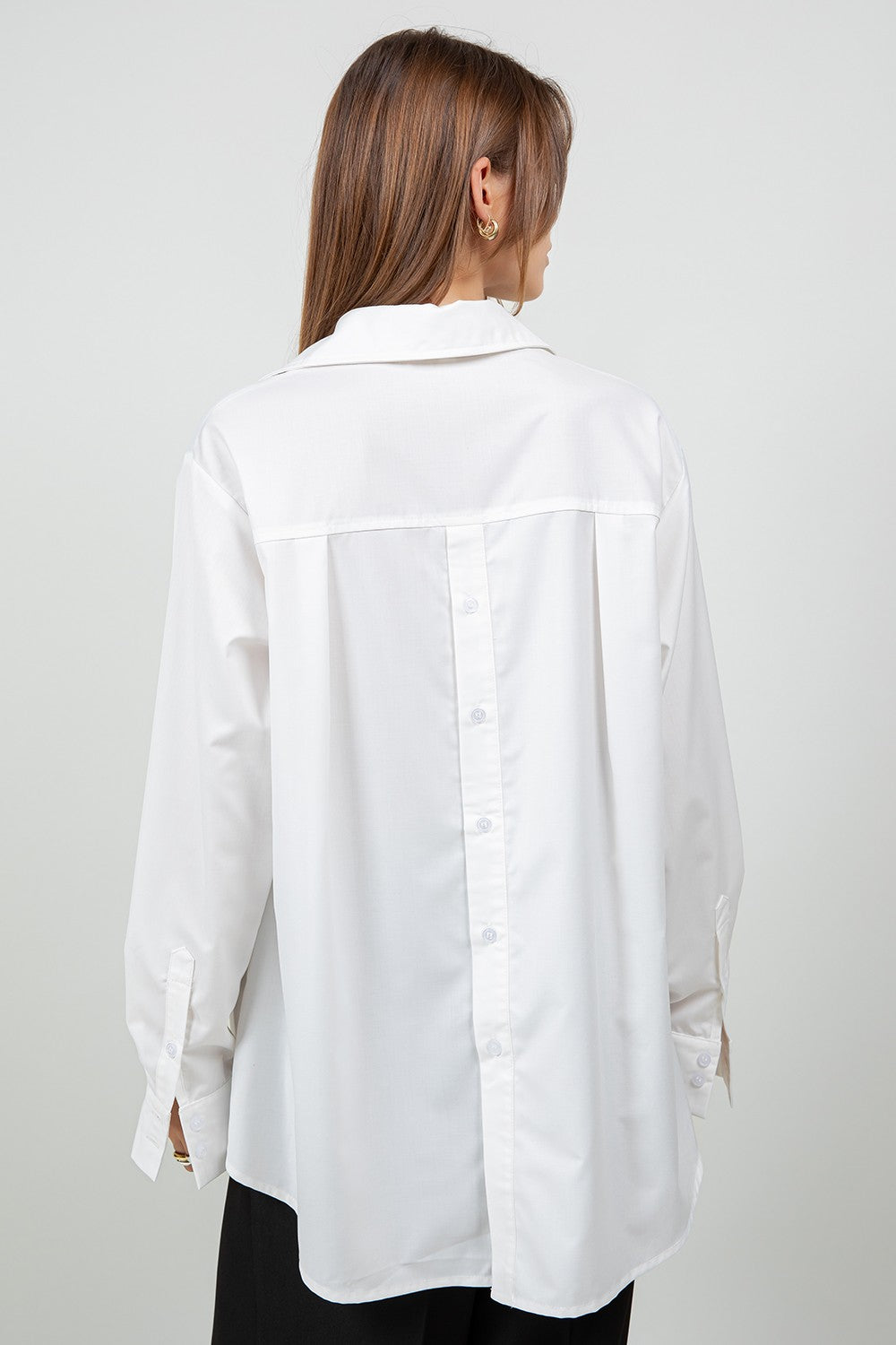 poplin shirt with back placket detail