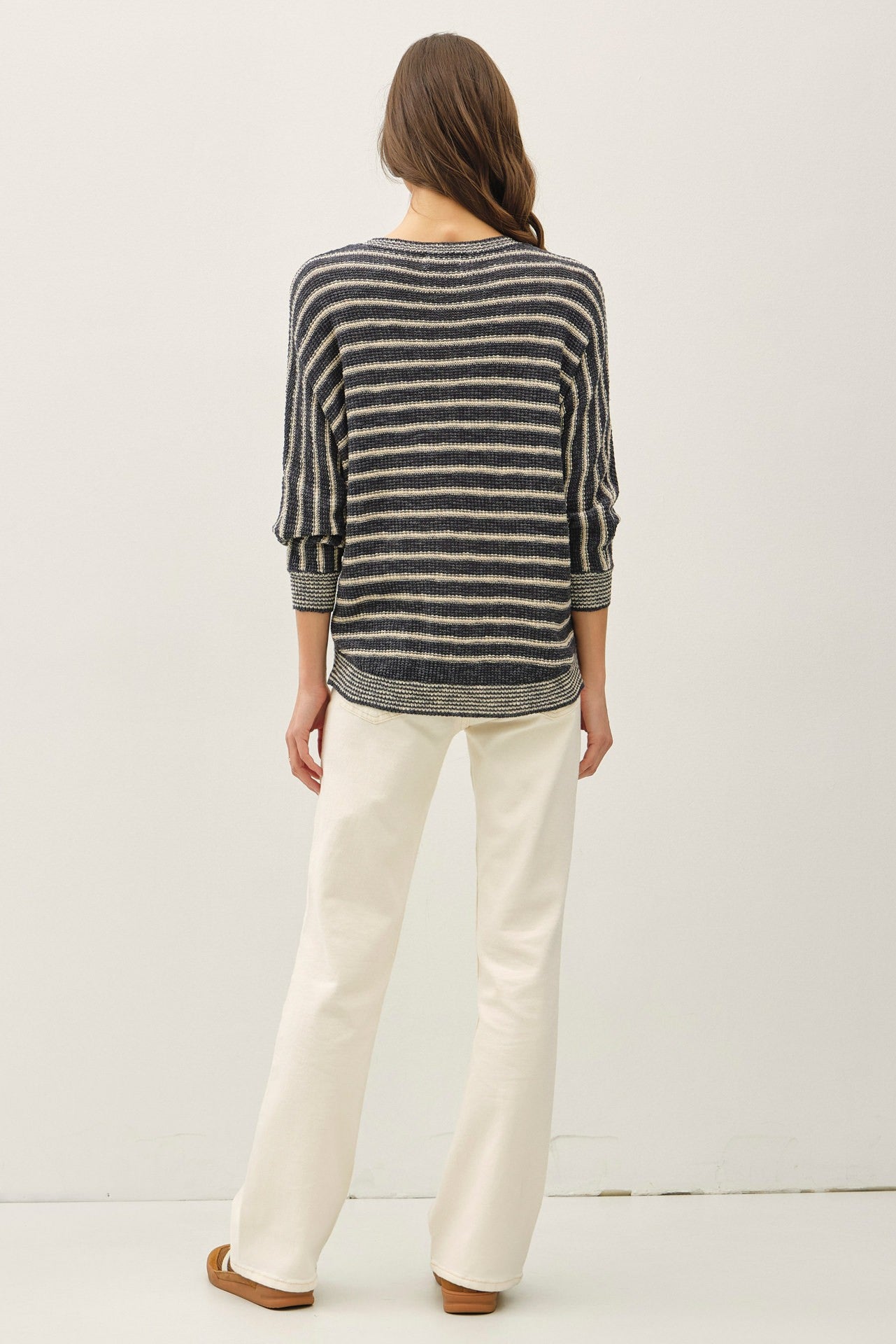 Selma Waffle Knit Striped Sweater