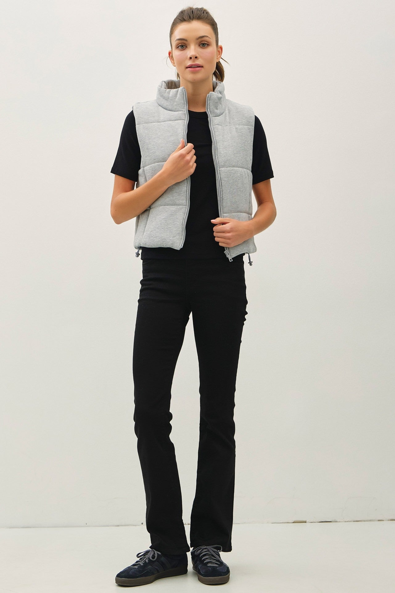 Lightweight yet warm, the Theresa puffer vest is the perfect layering essential for crisp-weather days.