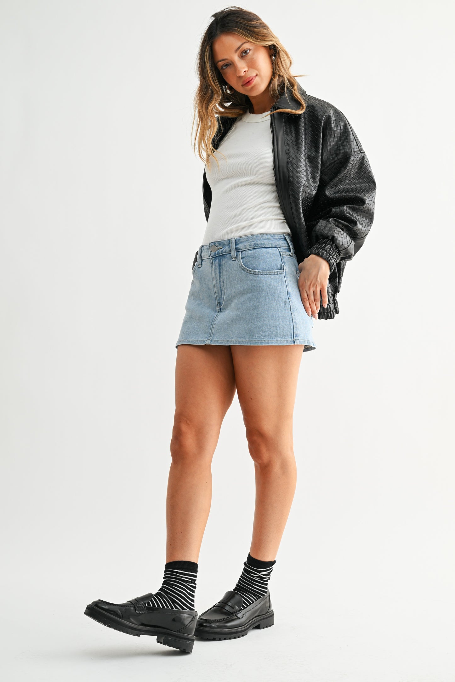 Lila Denim Skort