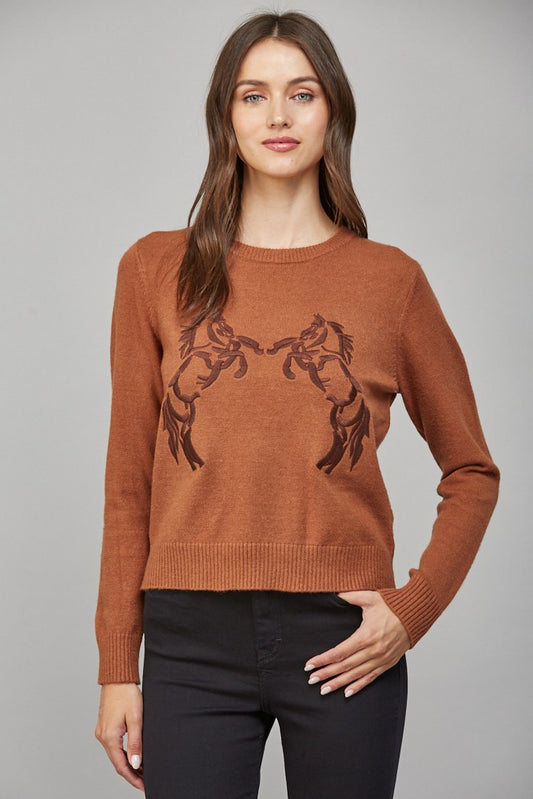 Maren Horse Embroidered Sweater
