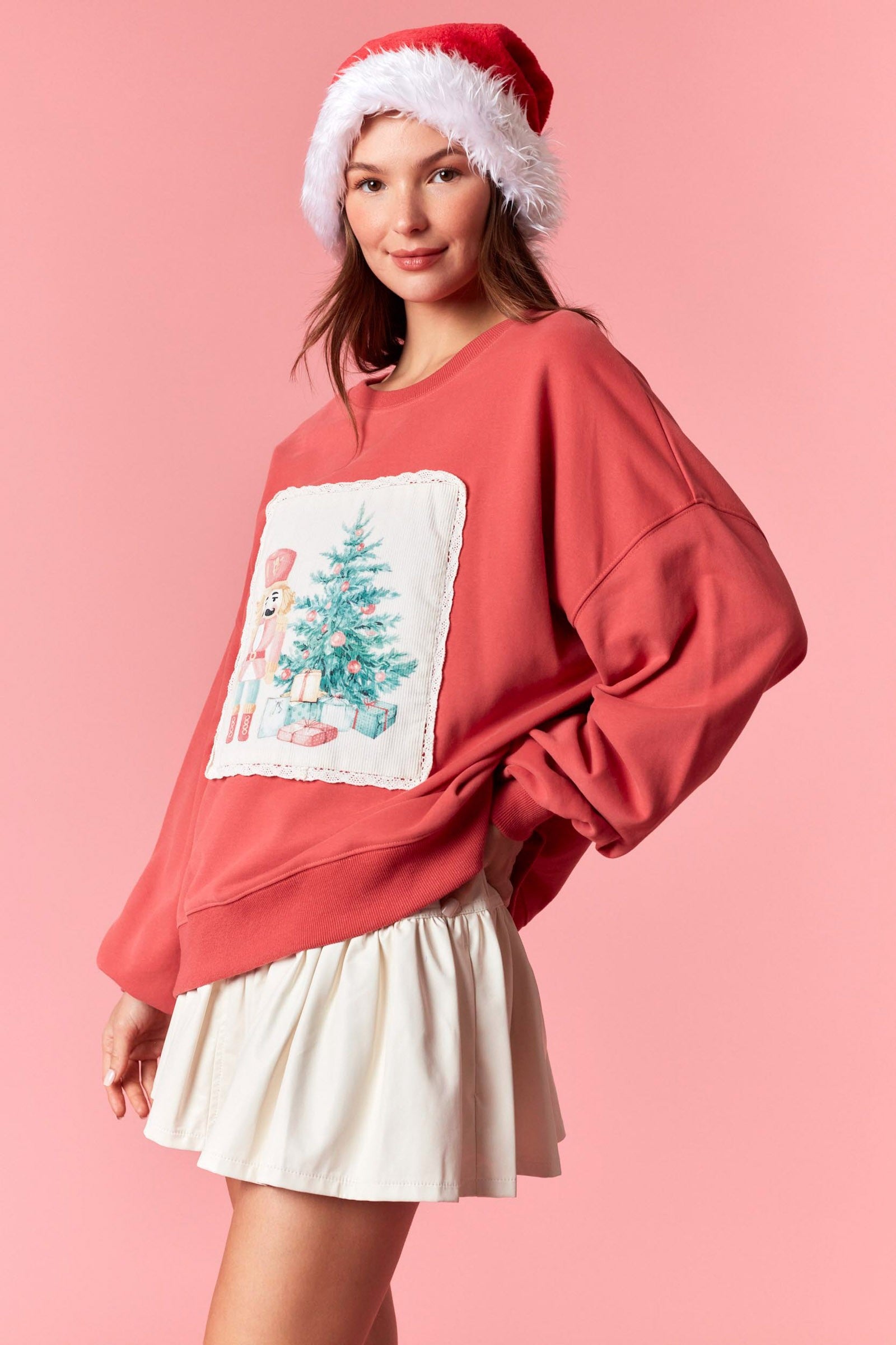 The Clarabelle Christmas Corduroy Patch Sweatshirt