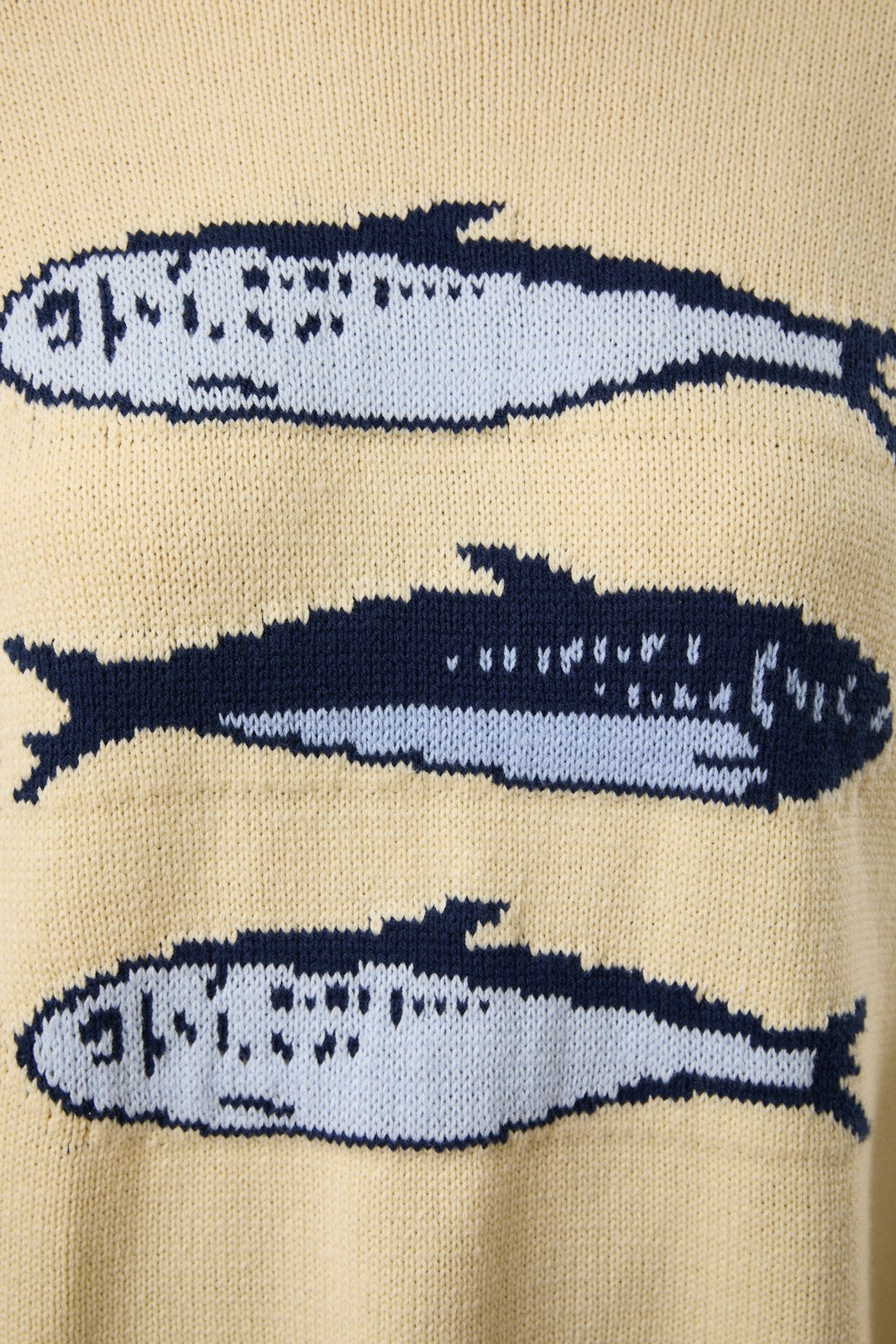 Women’s lightweight graphic knit sweater featuring sardine motif