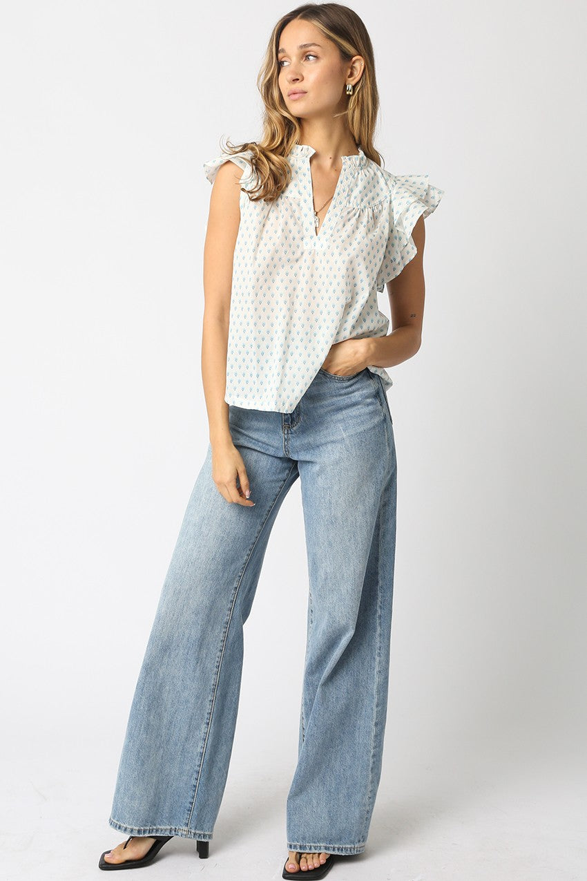 Skyler Ruffled Cotton Blouse