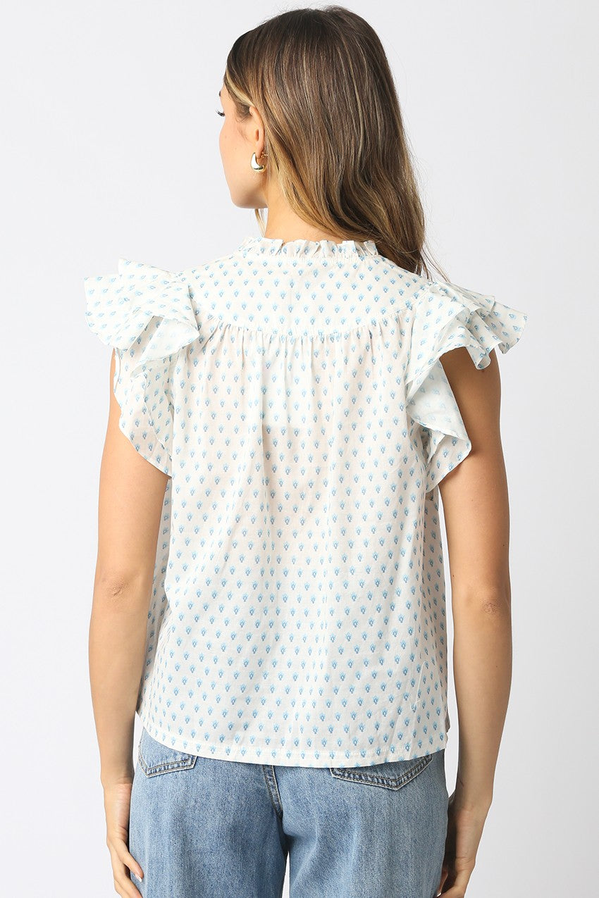 Skyler Ruffled Cotton Blouse