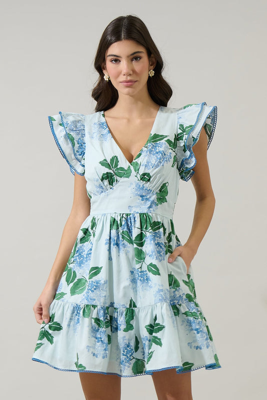 Elina Floral Ruffle Tier Mini Dress
